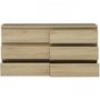 Voir la diapositive 3 : MARKET24 Commode CHELSEA 6 Tiroirs - Couleur chene - L 154 x P 42,2 x H 79,9 cm