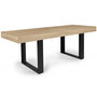 Voir la diapositive 1 : ID MARKET Table à manger extensible rectangle PHOENIX 4-8 personnes bois et noir 160-200 cm