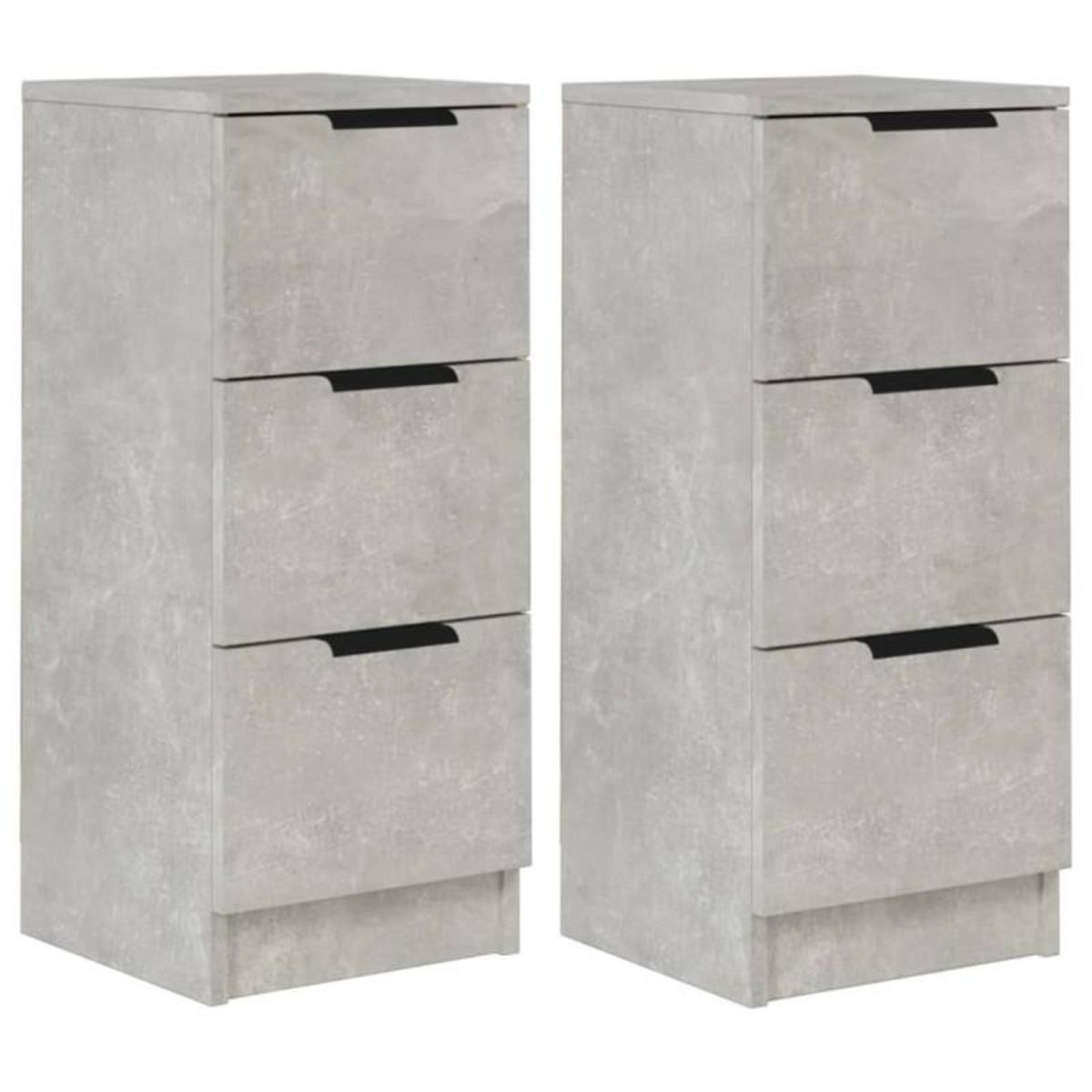 VIDAXL Buffets 2 pcs Gris béton 30x30x70 cm Bois d ingénierie