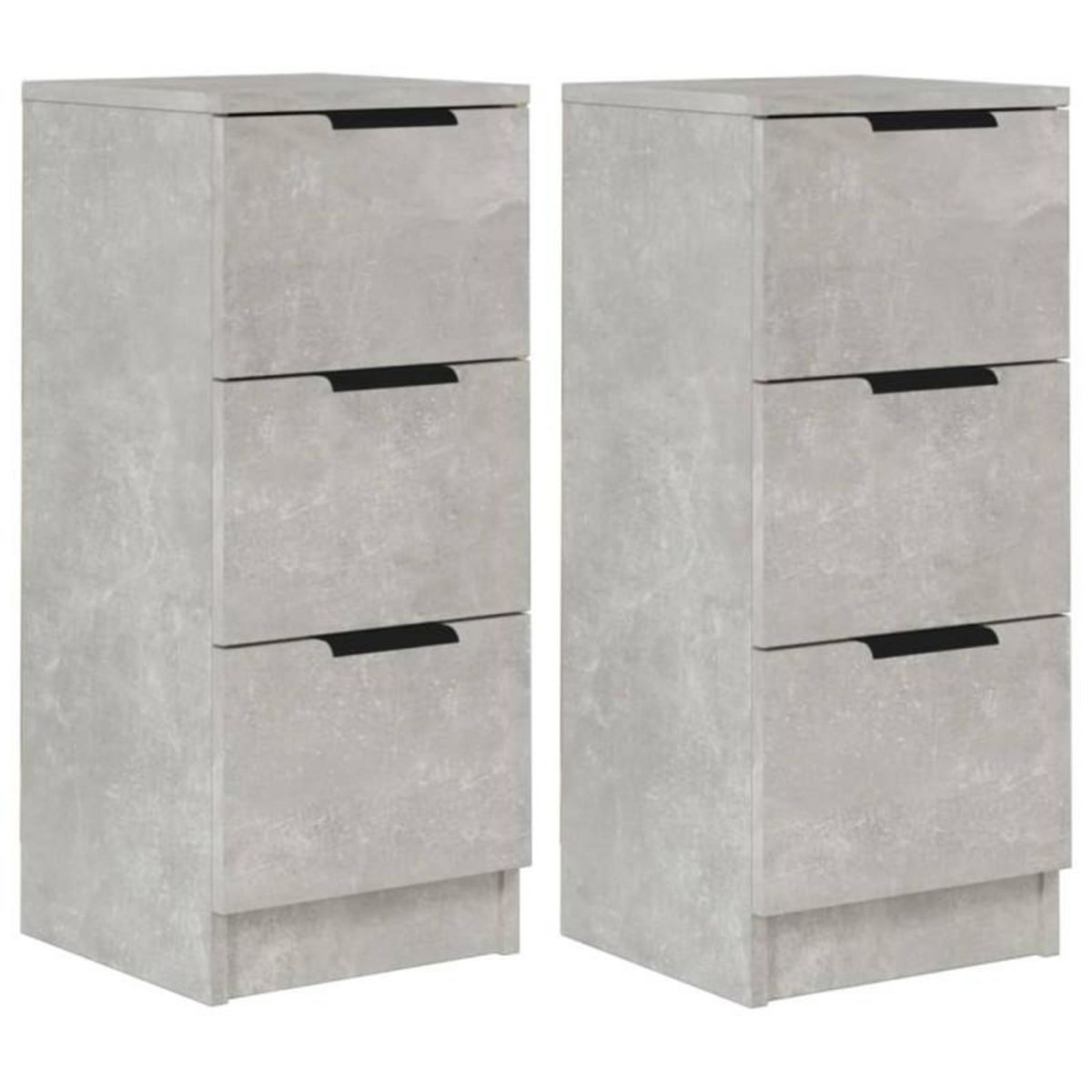 VIDAXL Buffets 2 pcs Gris béton 30x30x70 cm Bois d ingénierie