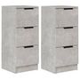 Voir la diapositive 2 : VIDAXL Buffets 2 pcs Gris béton 30x30x70 cm Bois d ingénierie