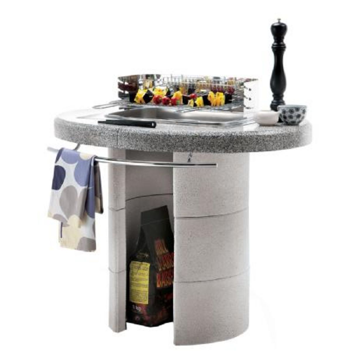 Barbecue pierre rond