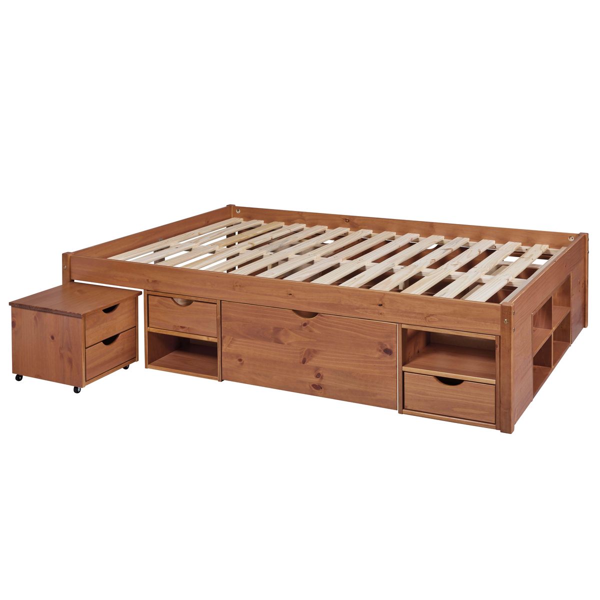 Lit multi-rangements en pin massif 180x200cm SLEEP