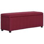 VIDAXL Banc avec compartiment de rangement 116 cm Bordeaux Polyester