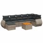 Voir la diapositive 2 : VIDAXL Salon de jardin 8 pcs avec coussins gris resine tressee