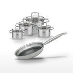 ELO Lot de 4 Faitouts Elo Relief Solution 12/14/16/20cm et Poêle 24cm