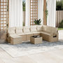 Voir la diapositive 1 : VIDAXL Salon de jardin avec coussins 9 pcs beige resine tressee