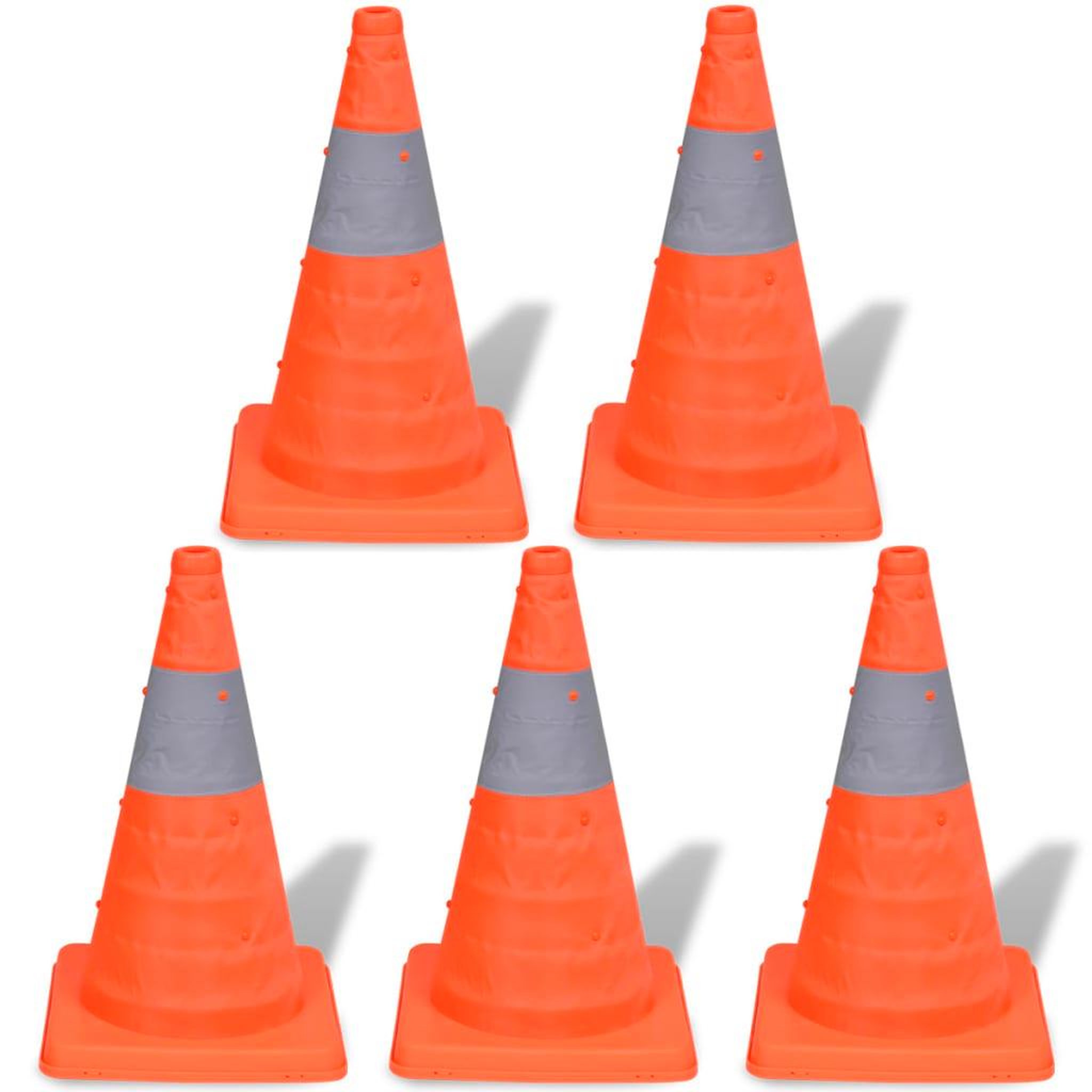 Voir la diapositive 2 : VIDAXL Cones de signalisation escamotables 5 pcs 42 cm