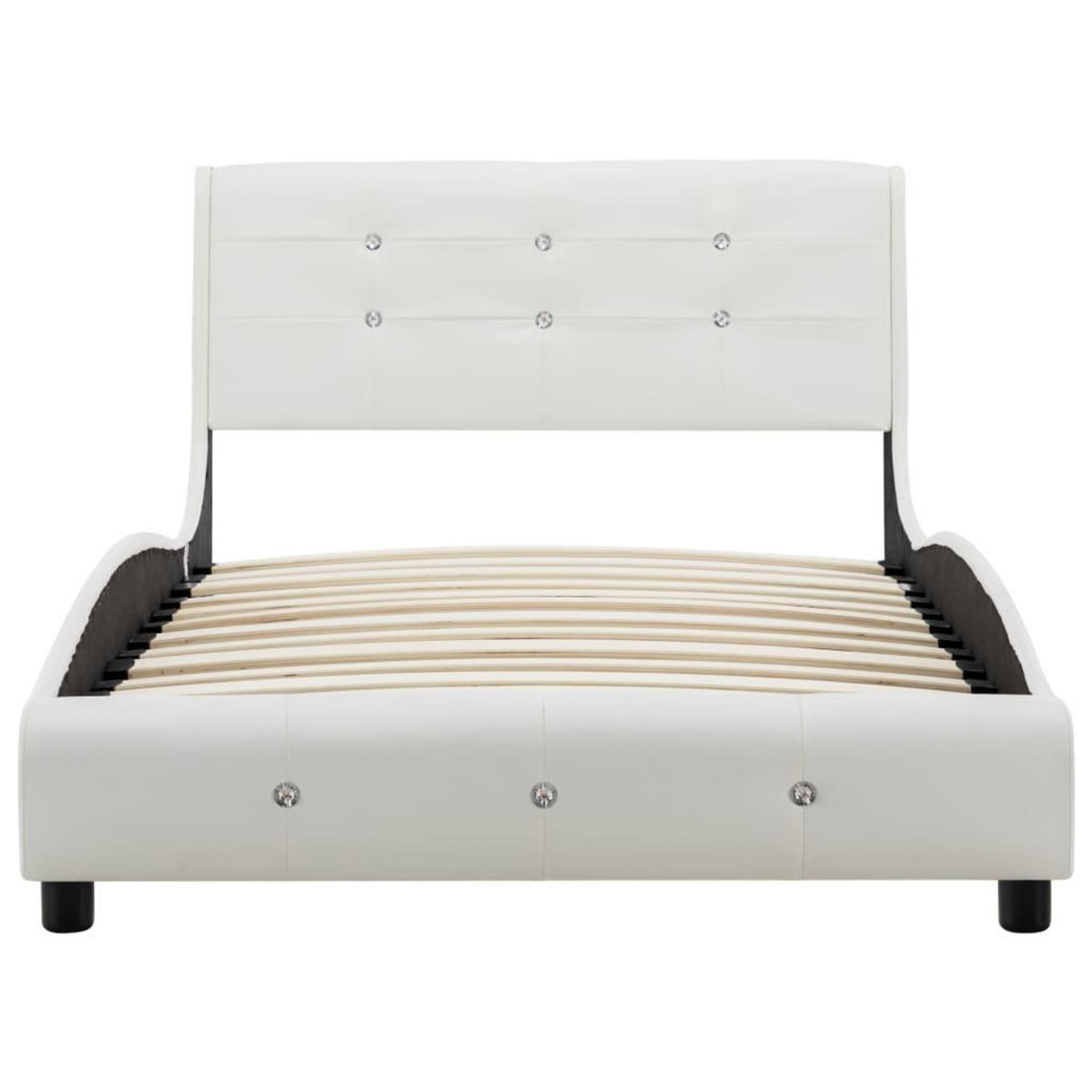 VIDAXL Lit avec matelas a memoire de forme Blanc Similicuir 90x200 cm