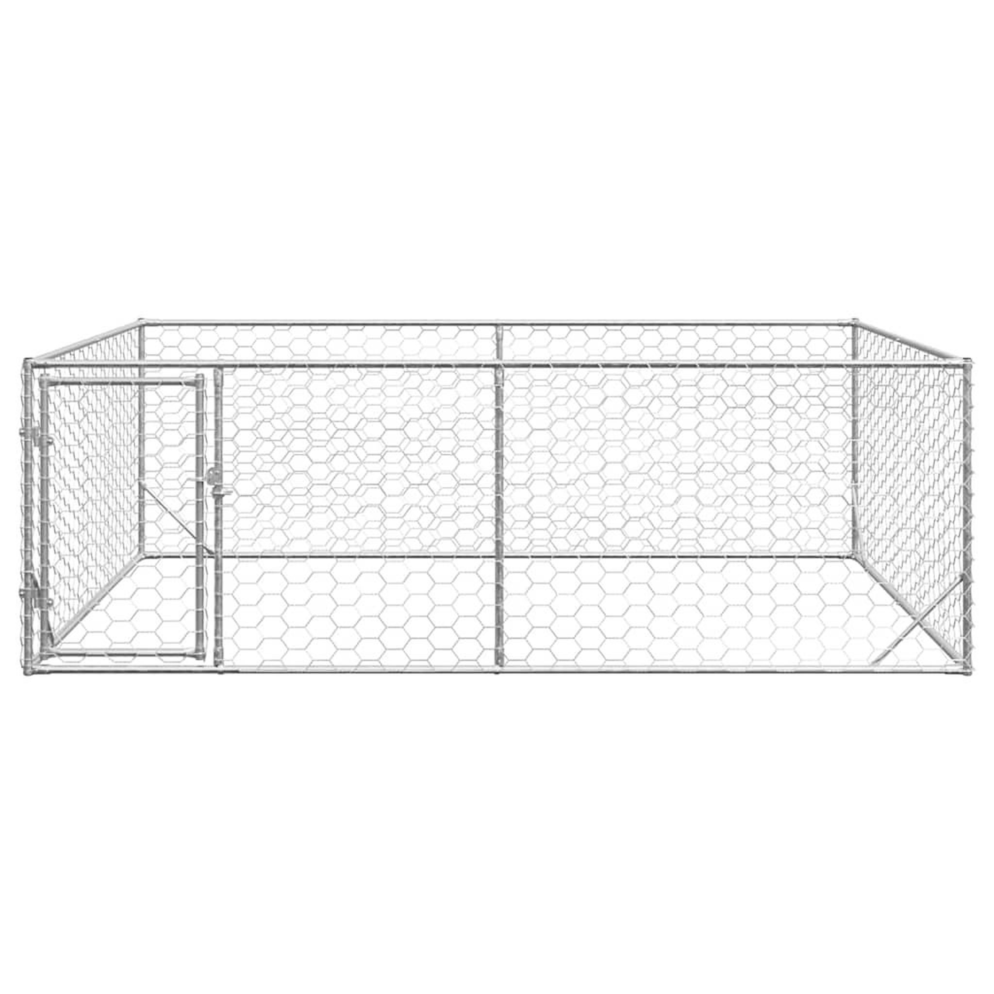 Voir la diapositive 3 : VIDAXL Chenil d'exterieur pour chiens porte 3x2x1 m acier galvanise
