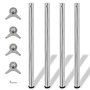 Voir la diapositive 1 : VIDAXL 4 pieds de table reglables en hauteur 870 mm Chrome
