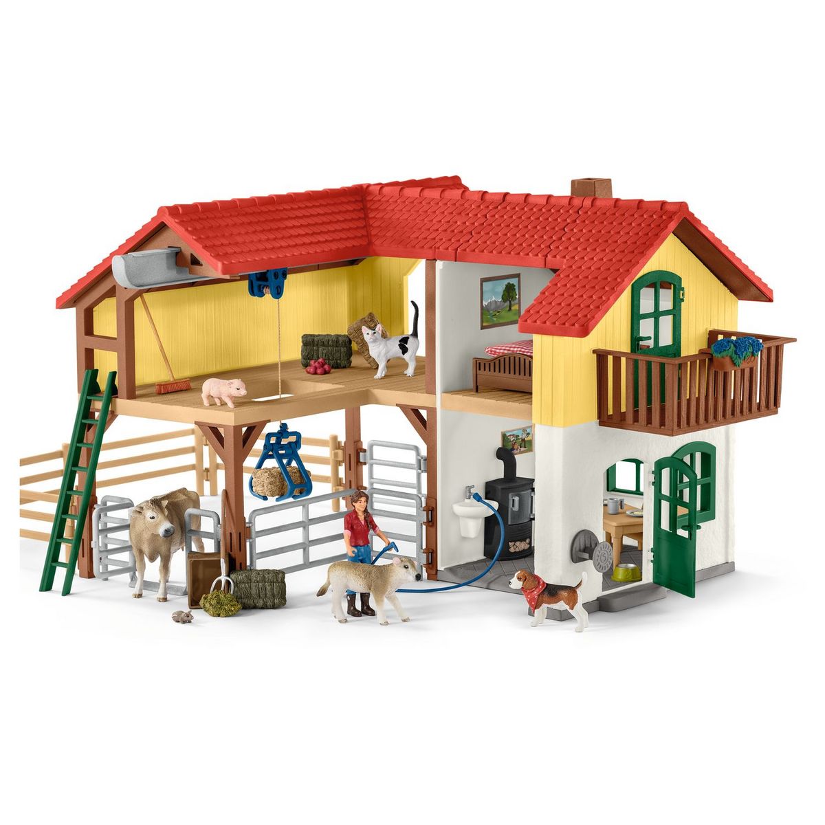 Schleich FERME AVEC ETABLE ET  ANIMAUX
