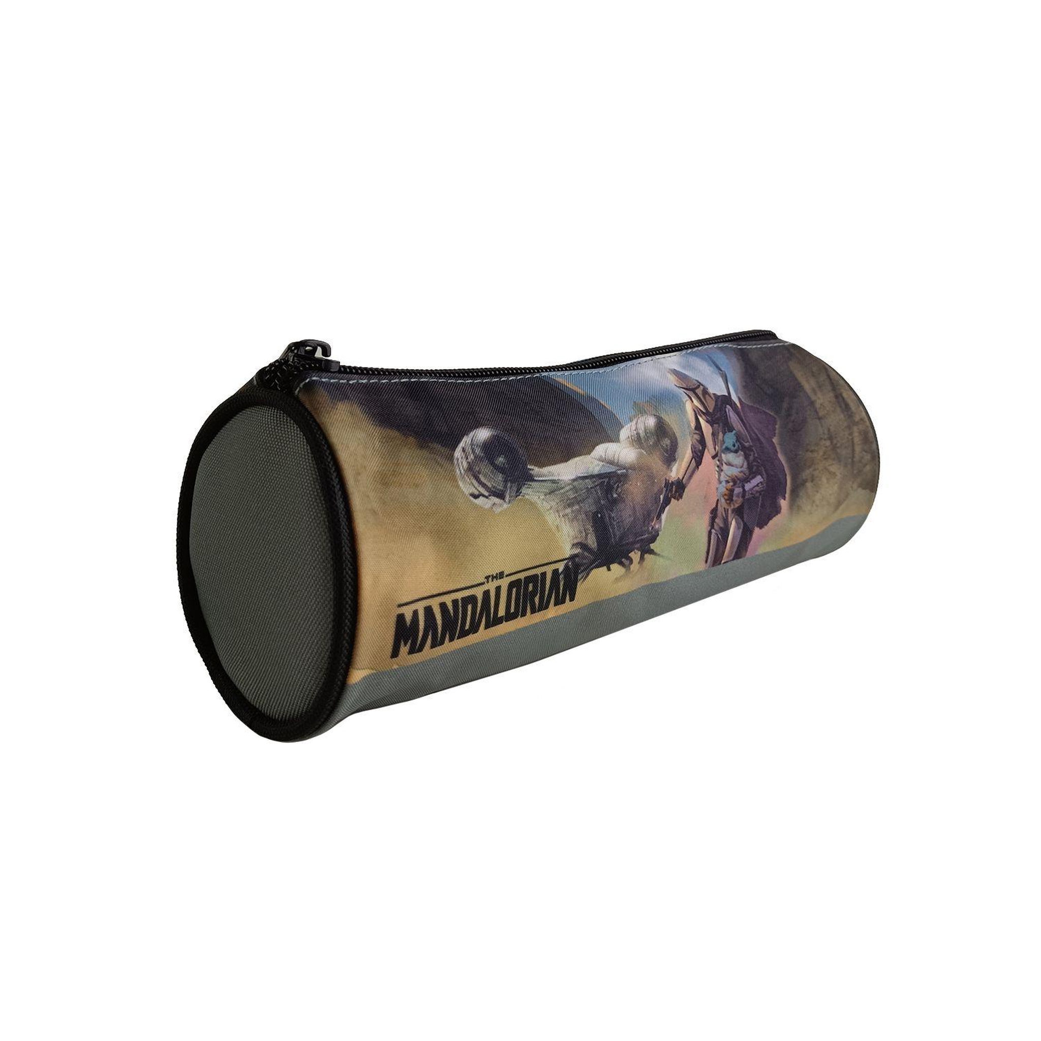 Voir la diapositive 2 : Bagtrotter BAGTROTTER Trousse scolaire ronde Star Wars / The Mandalorian Grise