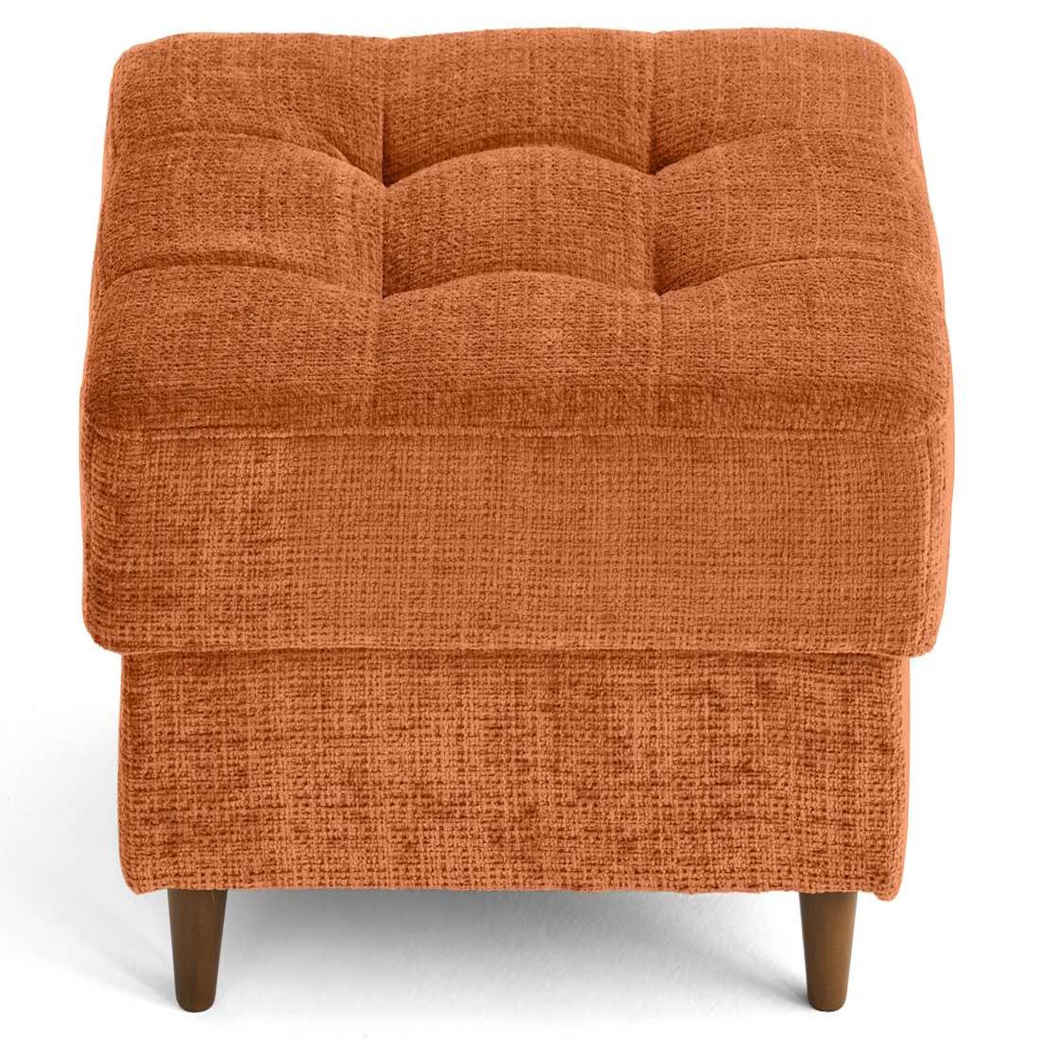 Voir la diapositive 5 : BEST MOBILIER Anna - pouf en velours texturé - pieds en bois