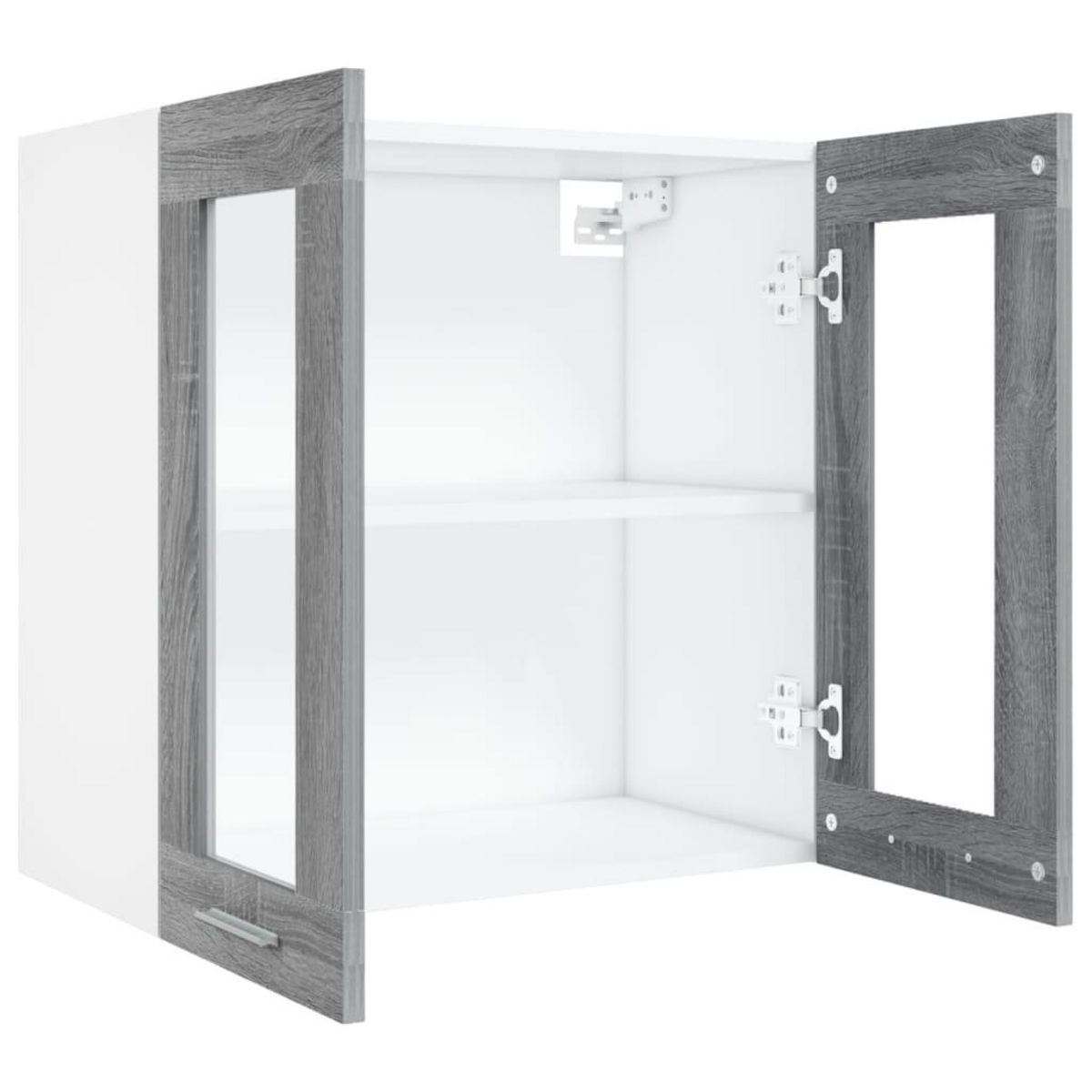VIDAXL Armoire en verre suspendue Sonoma gris Bois d'ingenierie