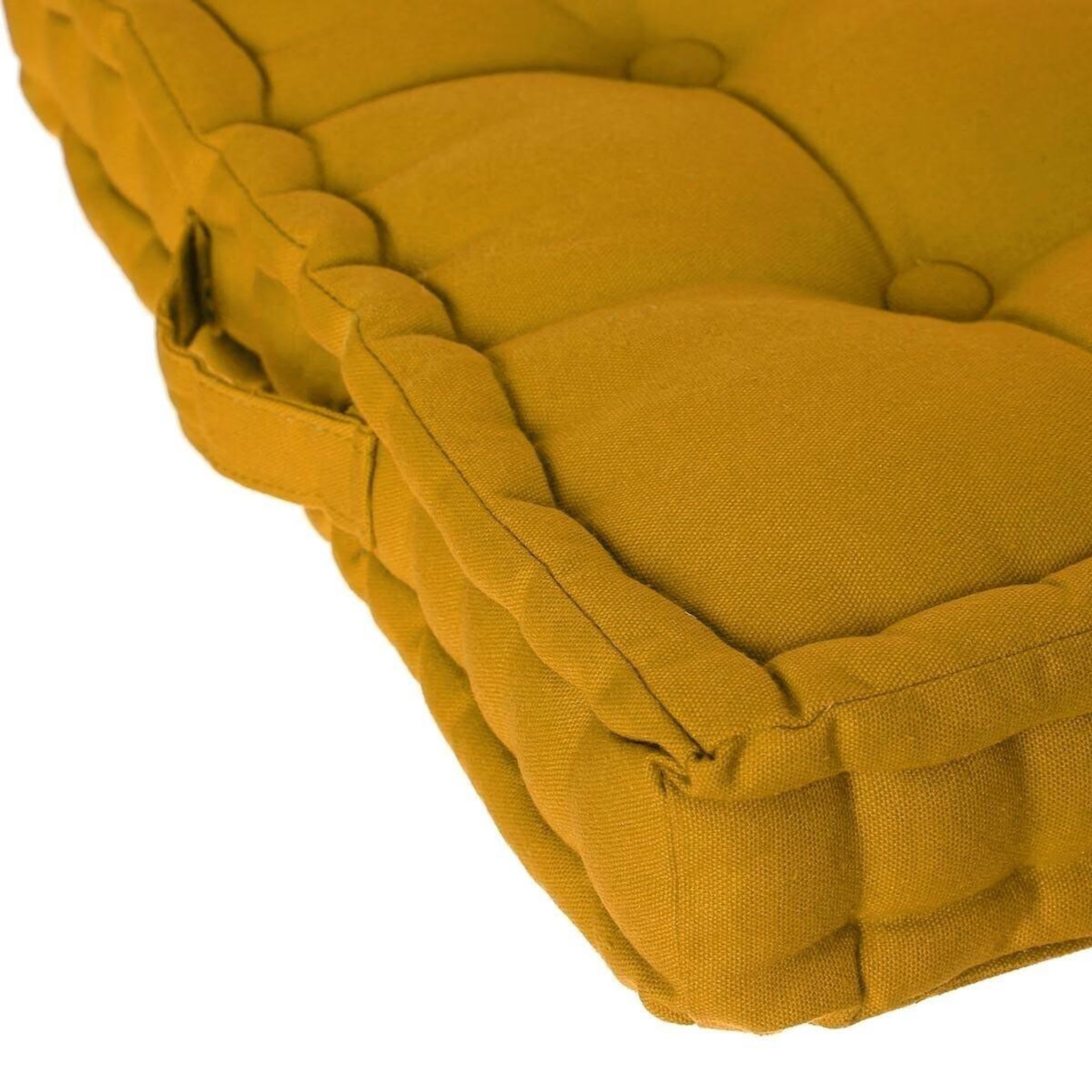 Voir la diapositive 3 : ATMOSPHERA Coussin de sol  dorian  40x40cm ocre