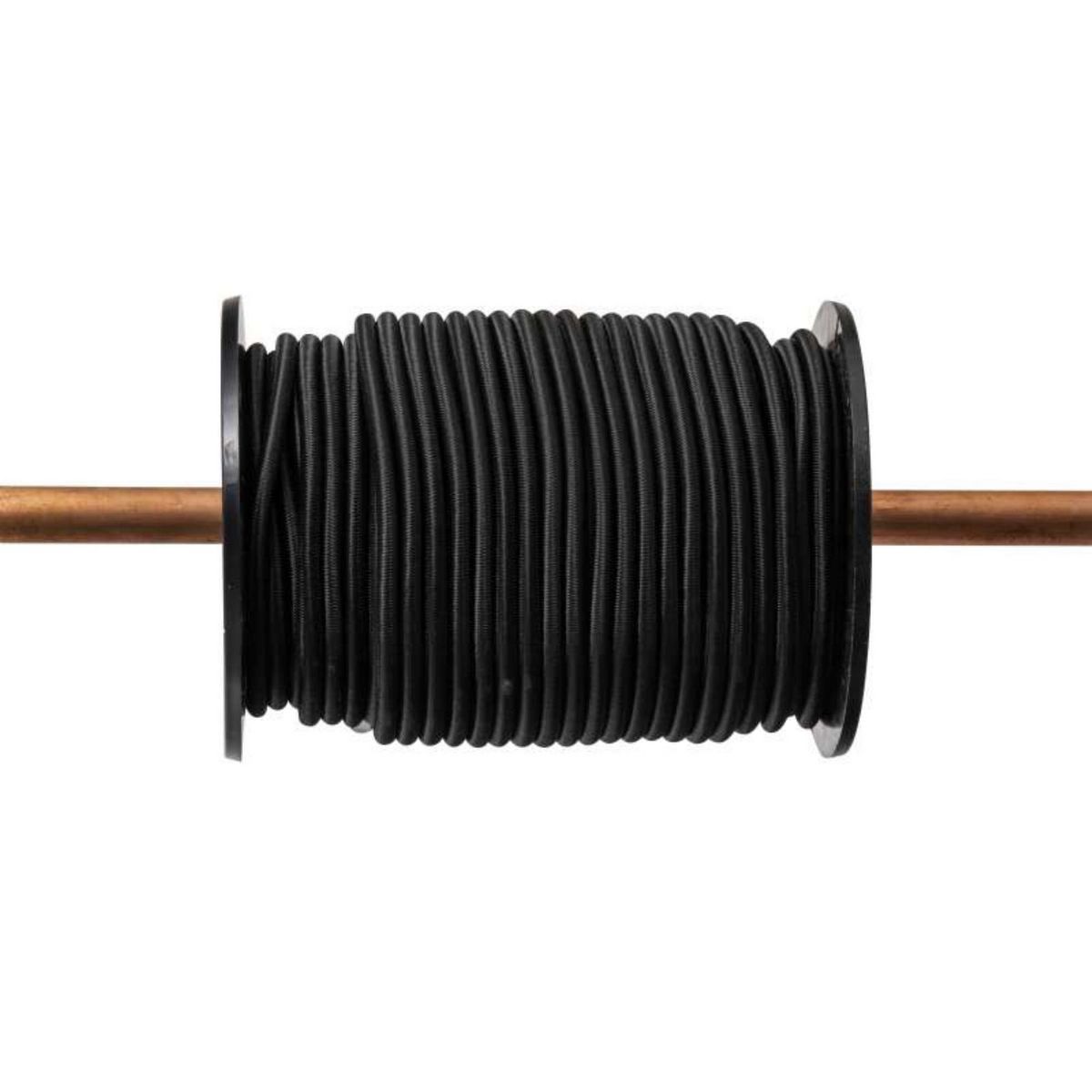  Tendeur élastique noir WERKAPRO 6mm x 50 mètres sur bobine