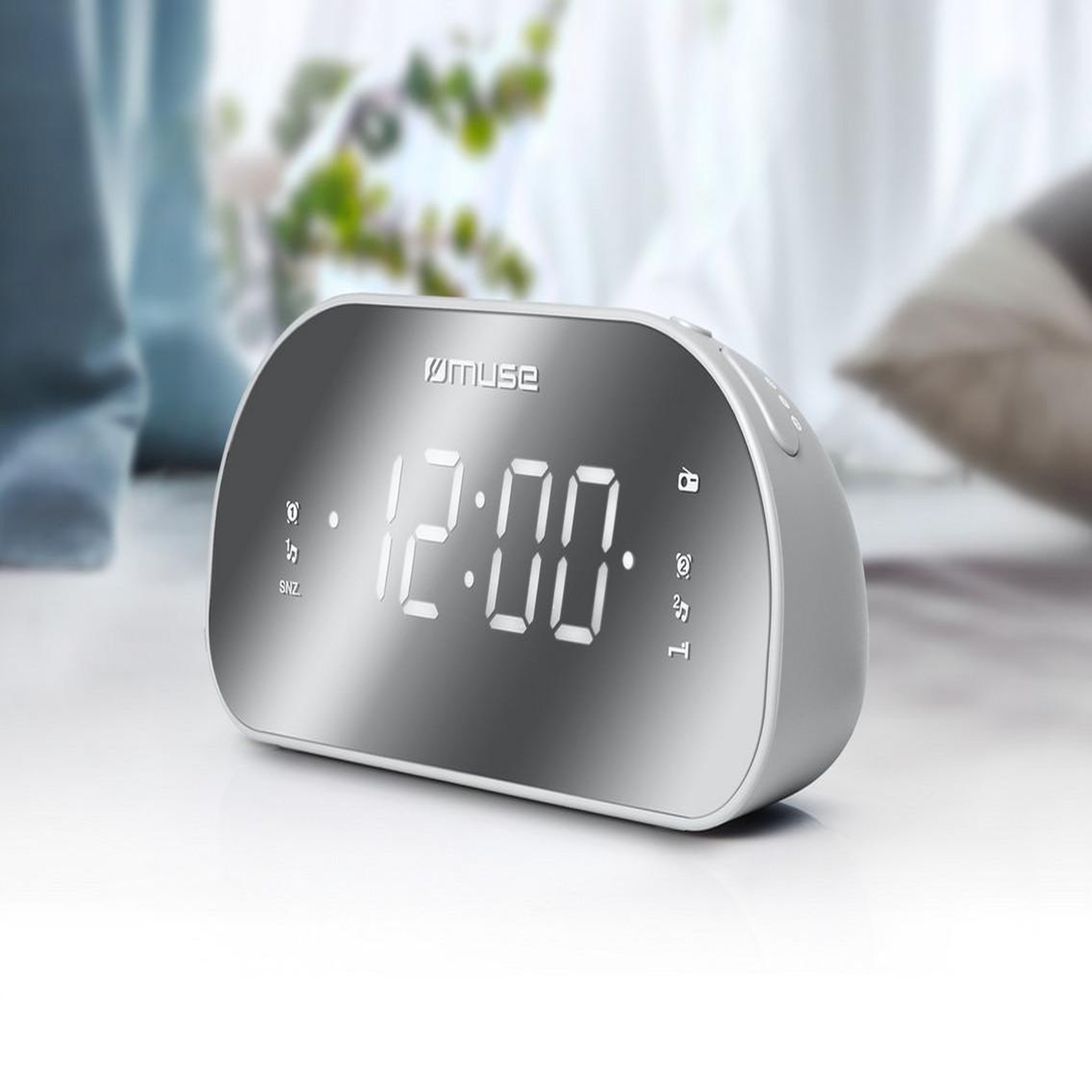Voir la diapositive 2 : Muse Radio-réveil double alarme gris - M170CR