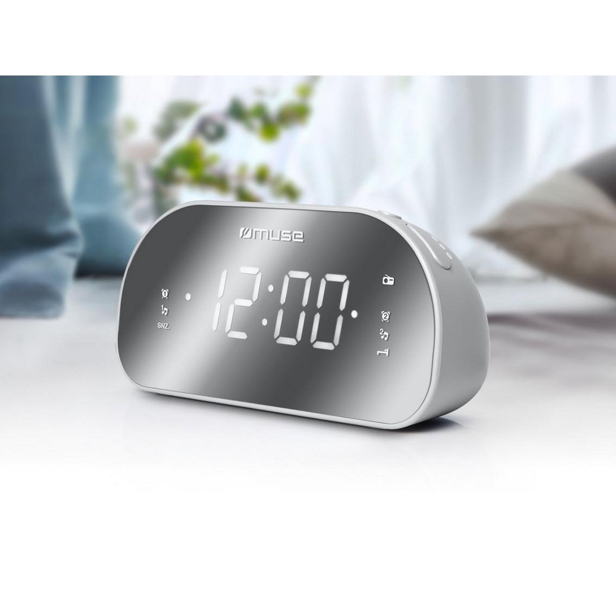 Muse Radio-réveil double alarme gris - m170cr