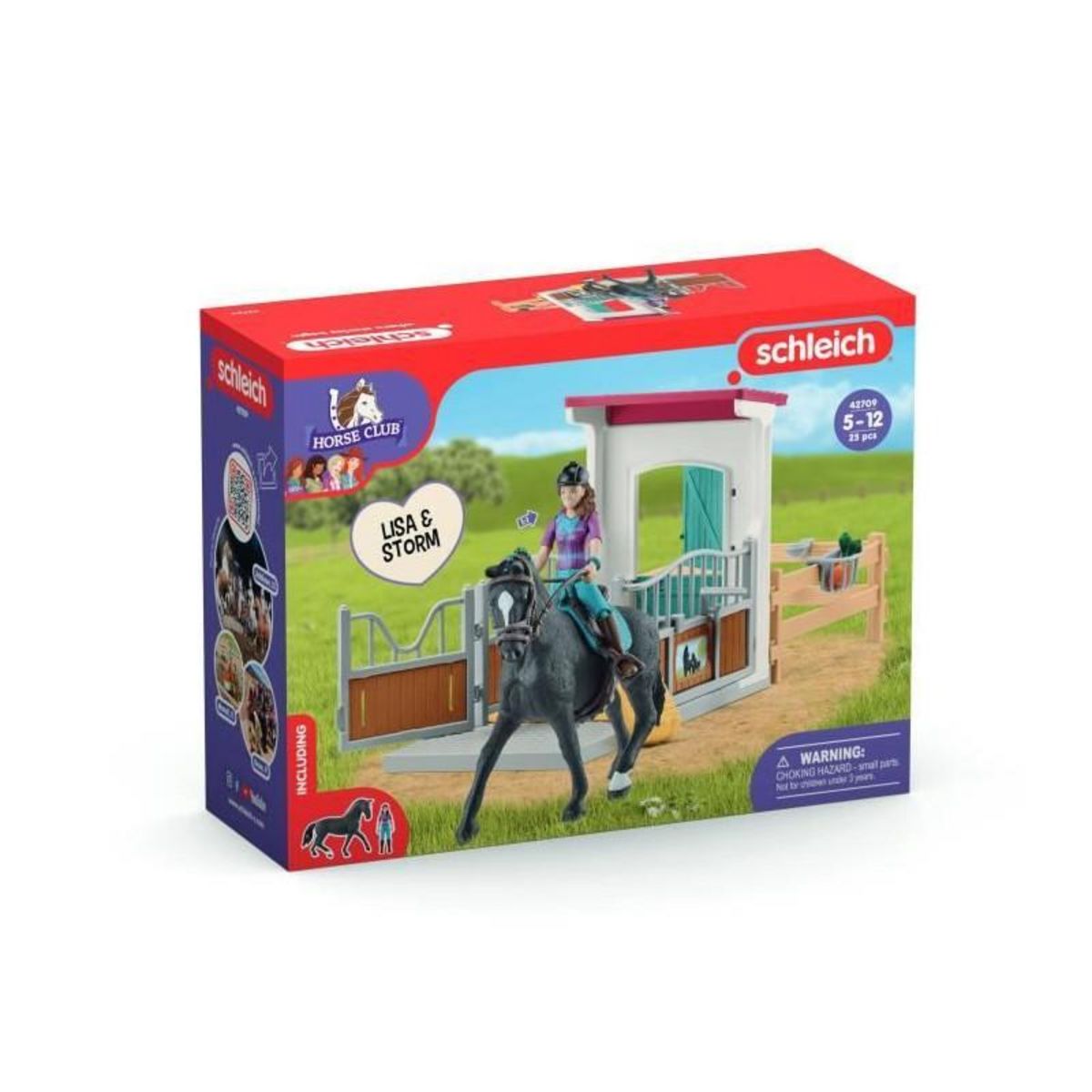 Schleich Horse Box Lisa et Storm, Figurine cheval et accessoires, SCHLEICH 42709 Horse Club, des 5 ans