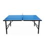 Voir la diapositive 3 : SWEEEK Mini table de ping pong 150x75cm - table pliable INDOOR bleue. avec 4 raquettes et 6 balles. valise de jeu pour utilisation intérieure. sport tennis de table