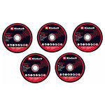 Einhell Kit de 5 disques de coupe fins – 76 mm – Métal – Alésage 10 mm