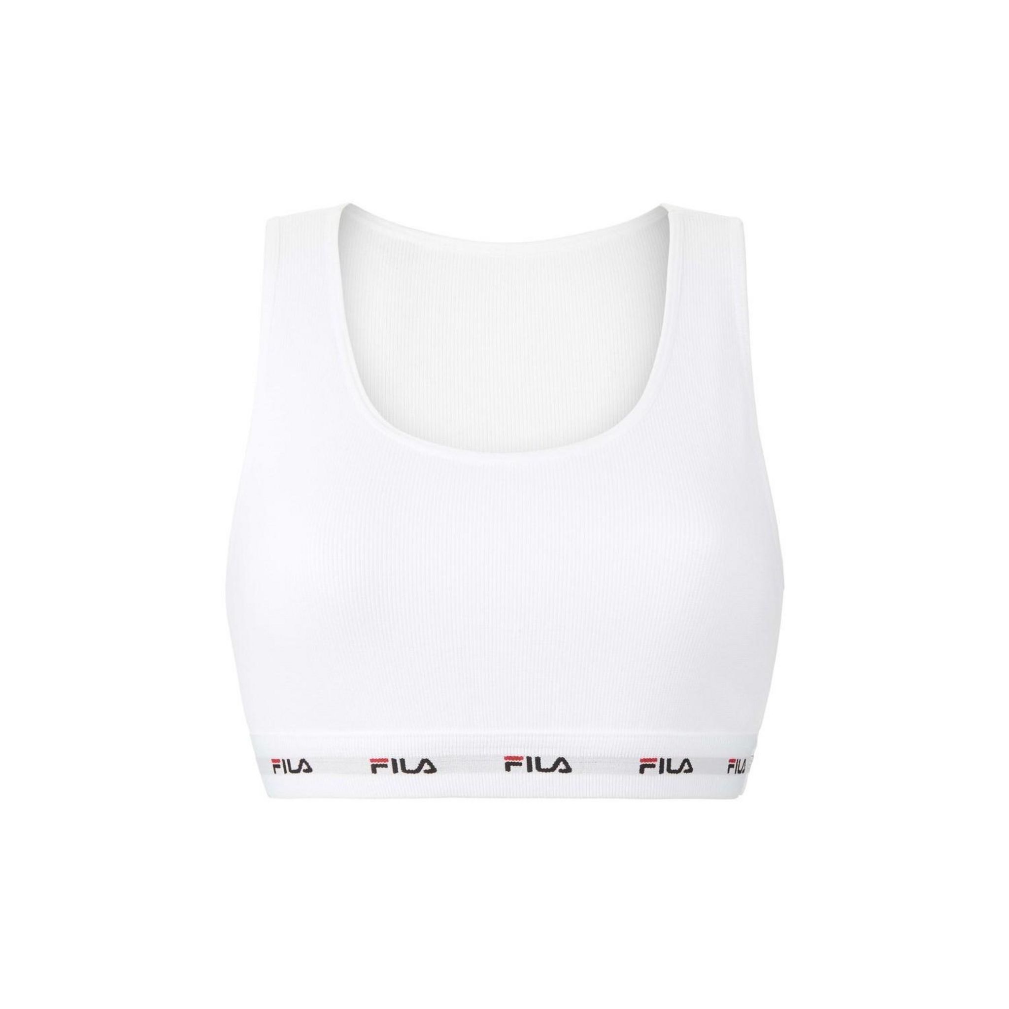 FILA Brassière femme en coton FU6157. Coloris disponibles : Blanc
