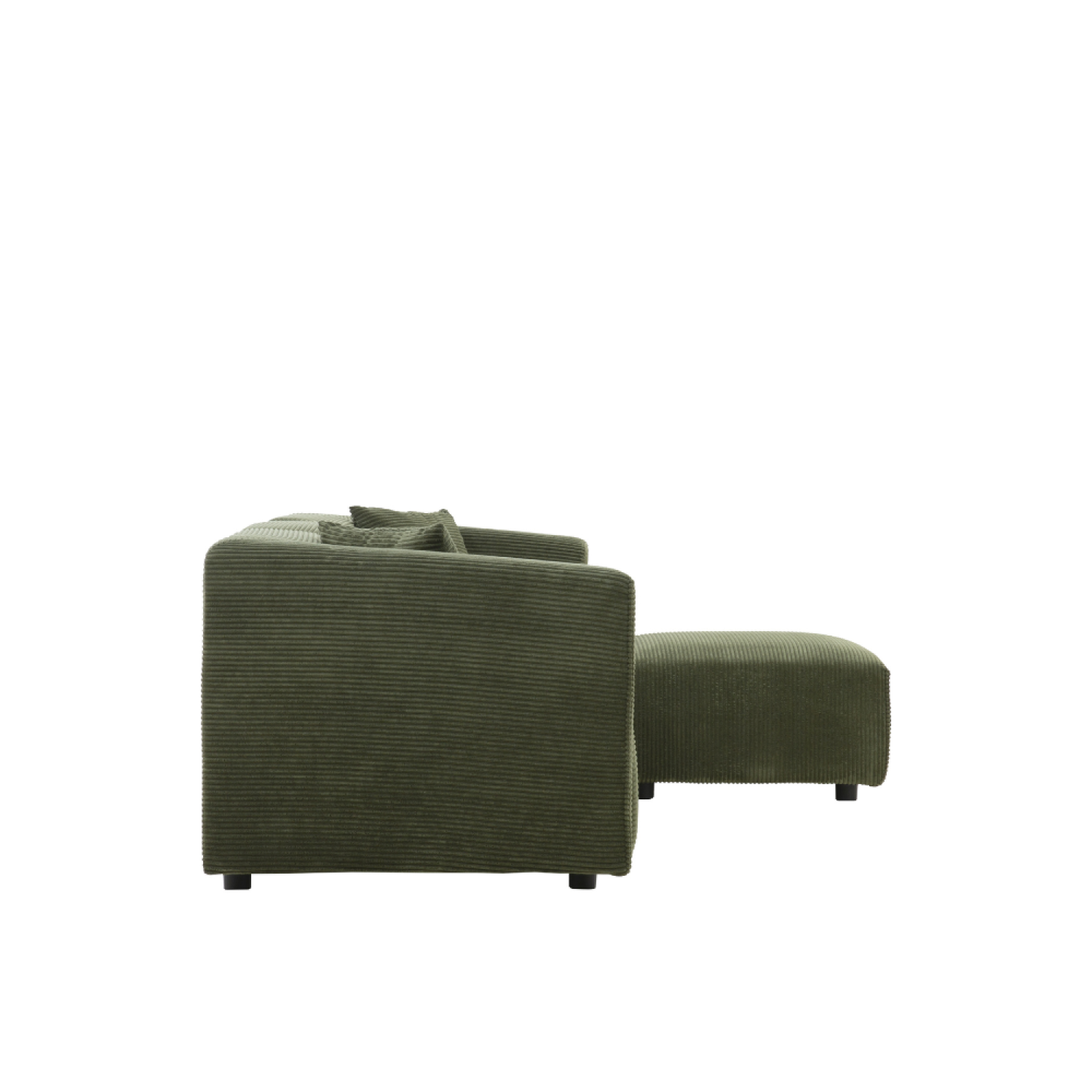 Voir la diapositive 6 : CONCEPT USINE Canapé 3 places + 1 pouf en velours côtelé vert monroe