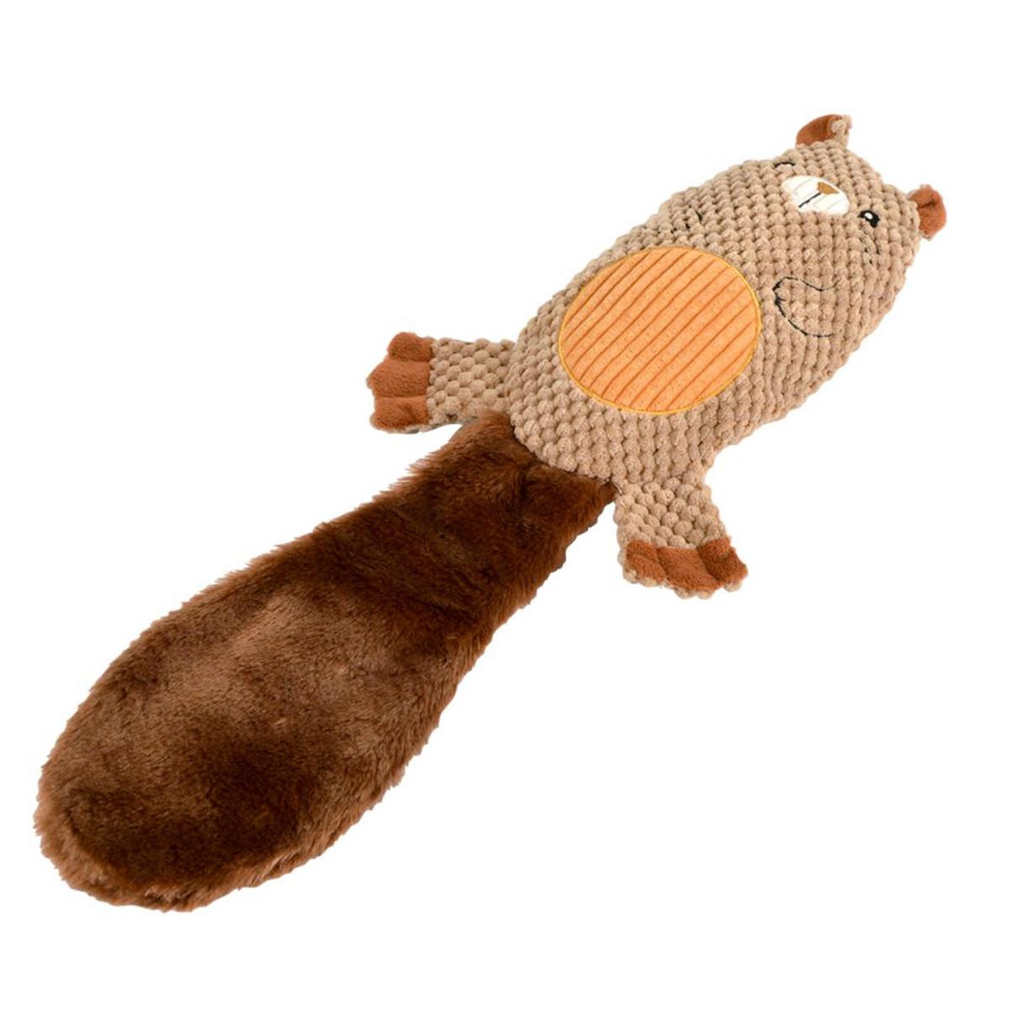 HOMEA Jouet peluche sonore pour chien  castor  55cm marron
