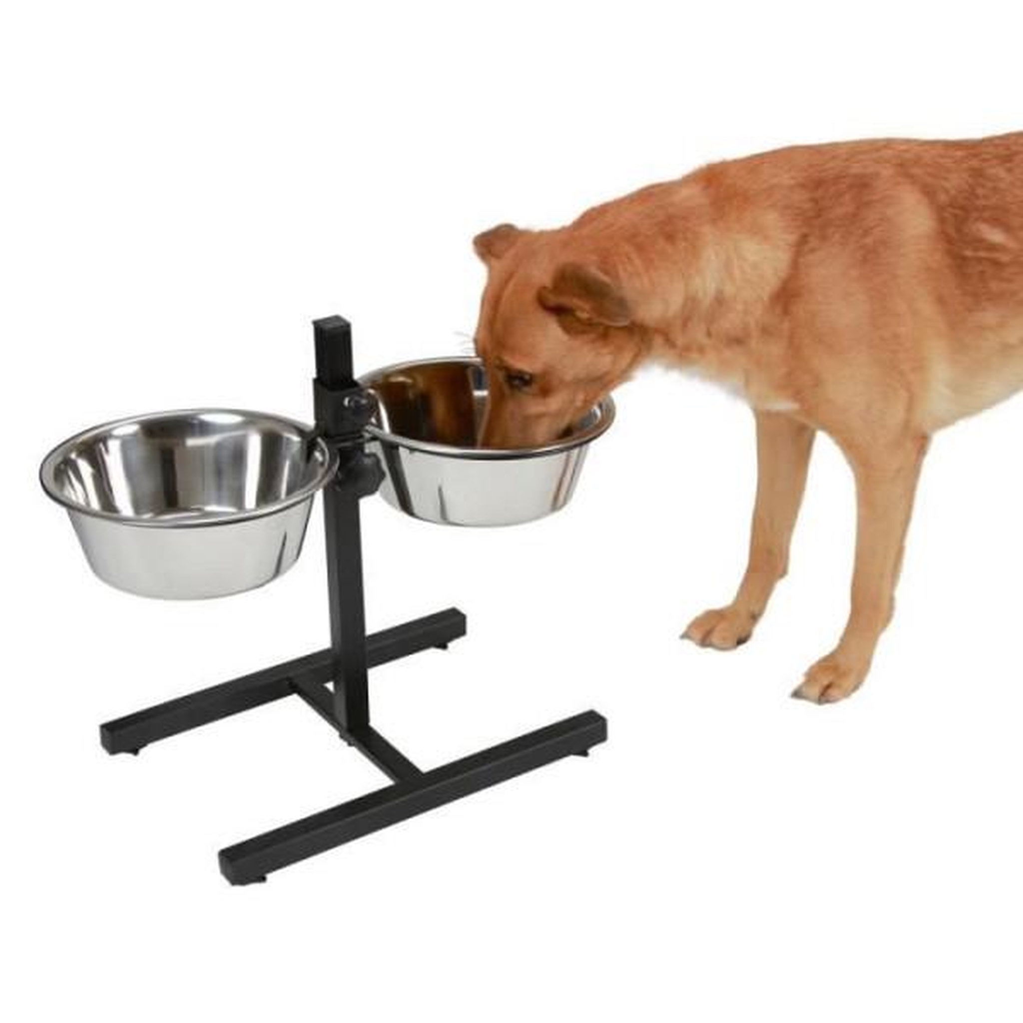 KERBL Kerbl Mangeoires d'animaux de compagnie avec support 2x2,8 L 43cm Noir 445244
