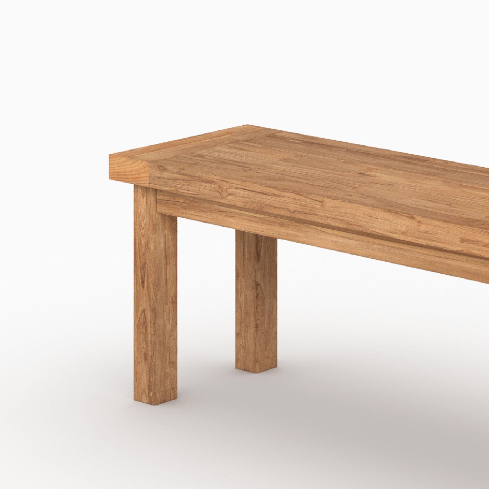 Voir la diapositive 6 : MAISON PAVANE Banc 3 places en bois de teck recyclé 200 cm-mémo