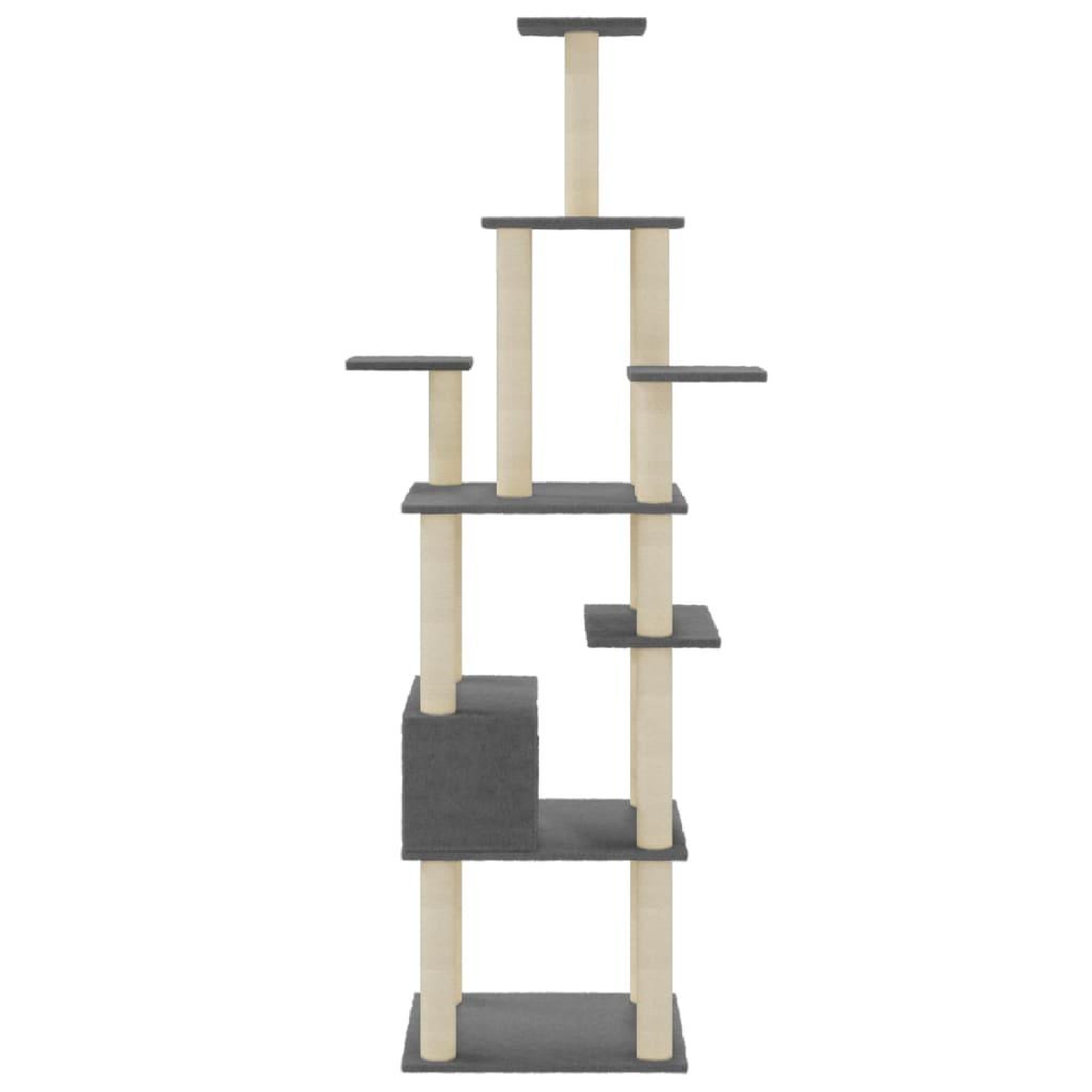 Voir la diapositive 5 : VIDAXL Arbre a chat avec griffoirs en sisal Gris fonce 183 cm