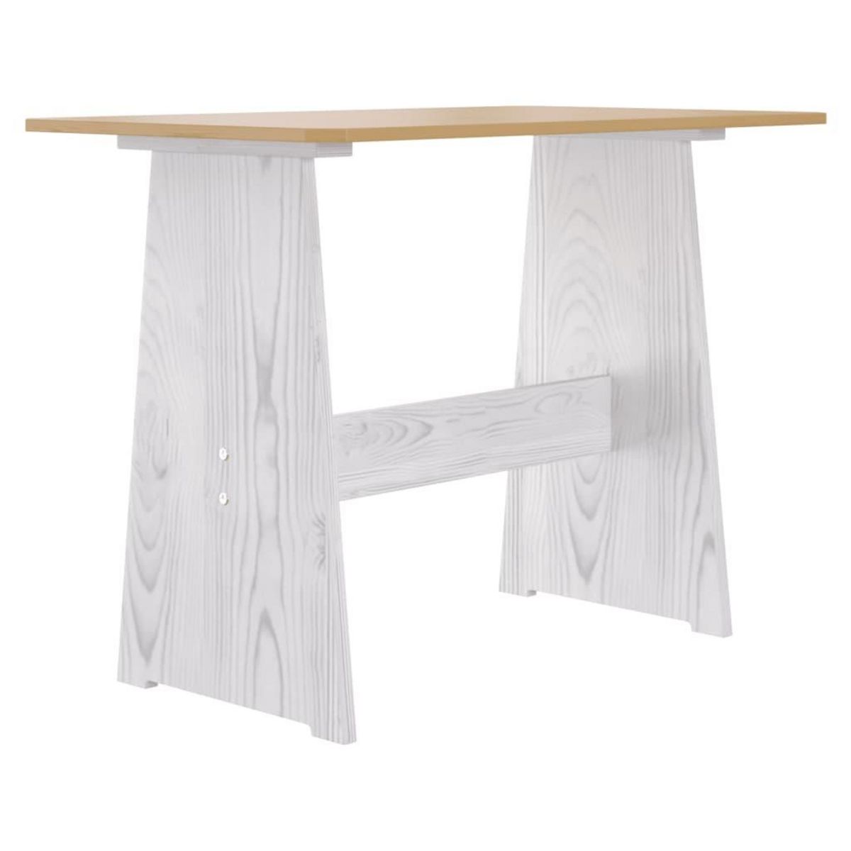 VIDAXL Table a manger et banc REINE marron miel blanc bois pin solide