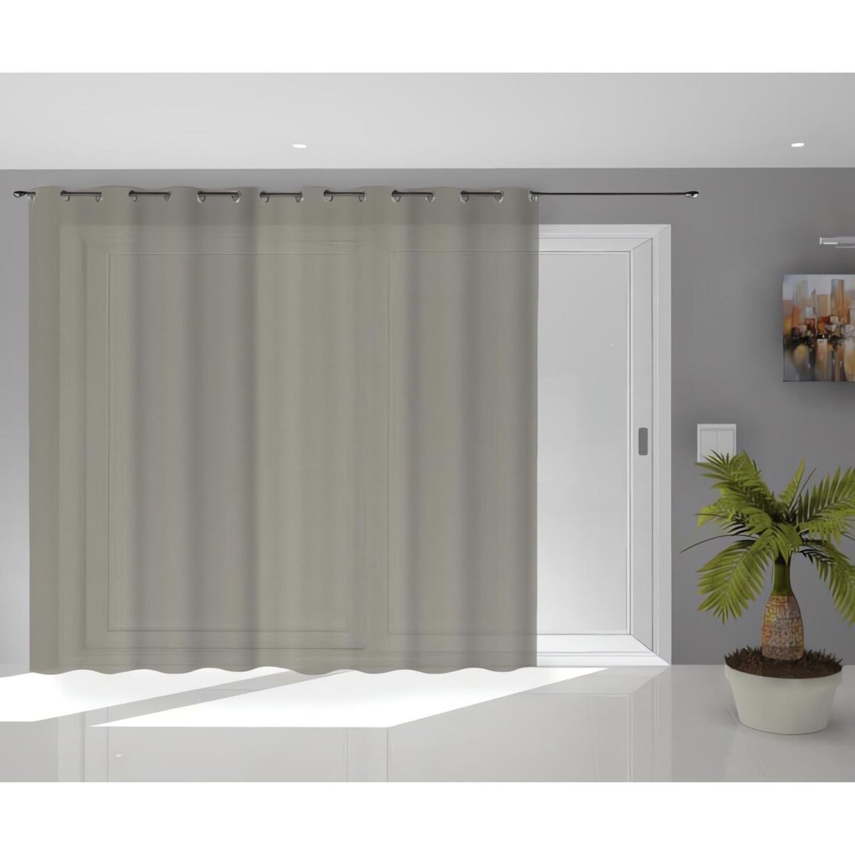 SOLEIL D'OCRE Voile à oeillets baie vitrée 280x250 cm NOEMIE, par Soleil d'Ocre