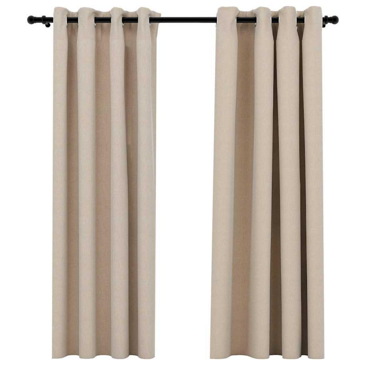 VIDAXL Rideaux occultants aspect lin avec œillets 2pcs beige 140x175cm