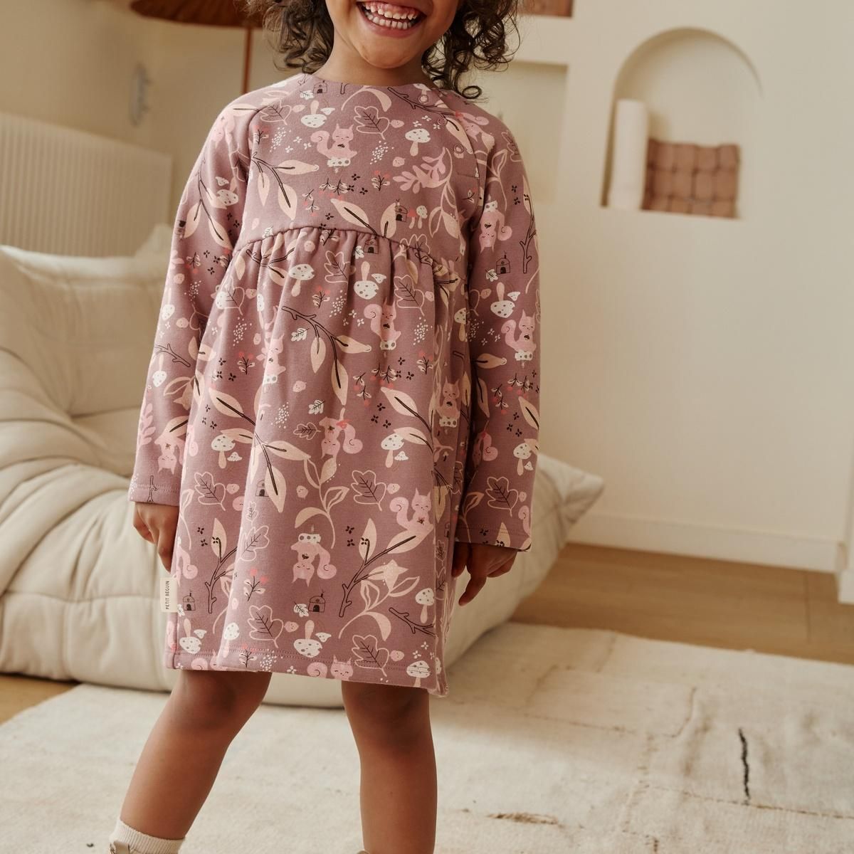 Petit Béguin Robe enfant en molleton Sora