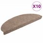 Voir la diapositive 2 : VIDAXL Tapis autoadhesifs de marches 10 pcs Creme 65x21x4cm Aiguillete