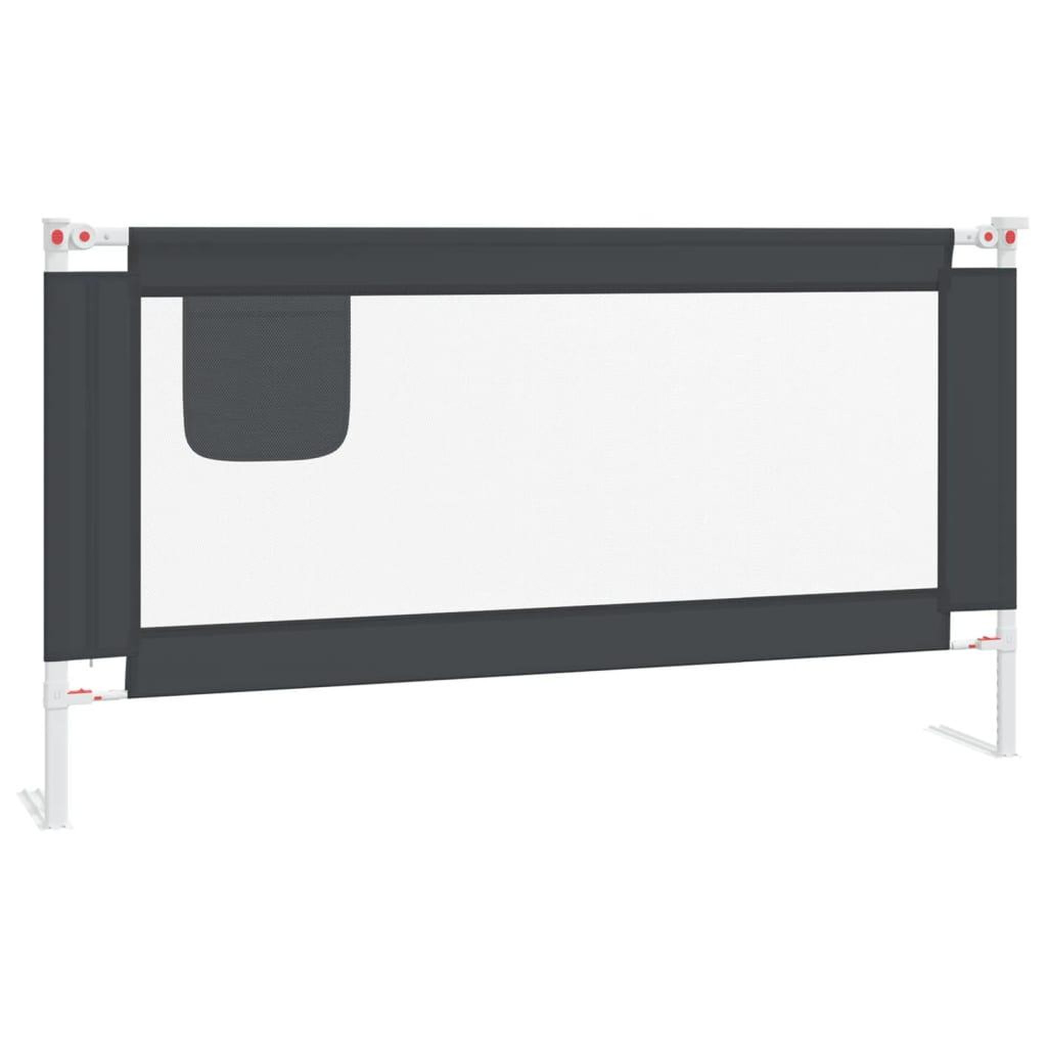 Voir la diapositive 2 : VIDAXL Barriere de securite de lit d'enfant Gris fonce 160x25 cm Tissu