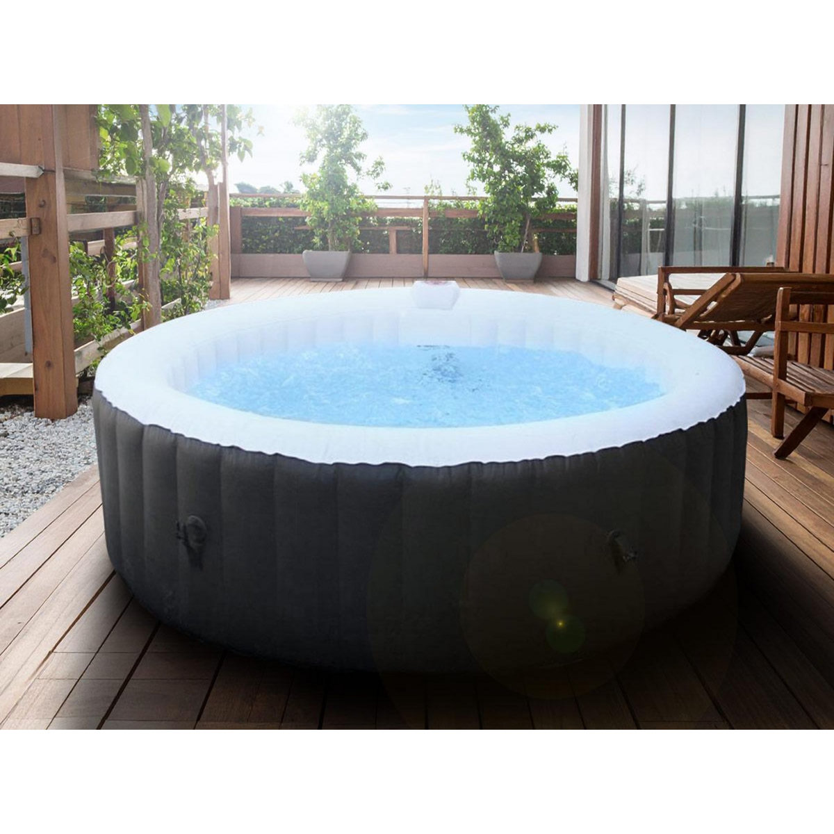 AQUAZENDO Spa gonflable rond Bulles 6 places - AquaZendo