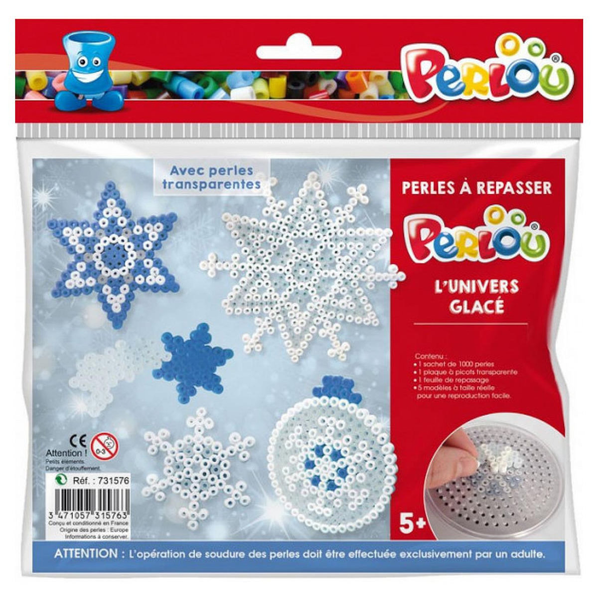 DTM Kit creatif perles a repasser Perlou neige