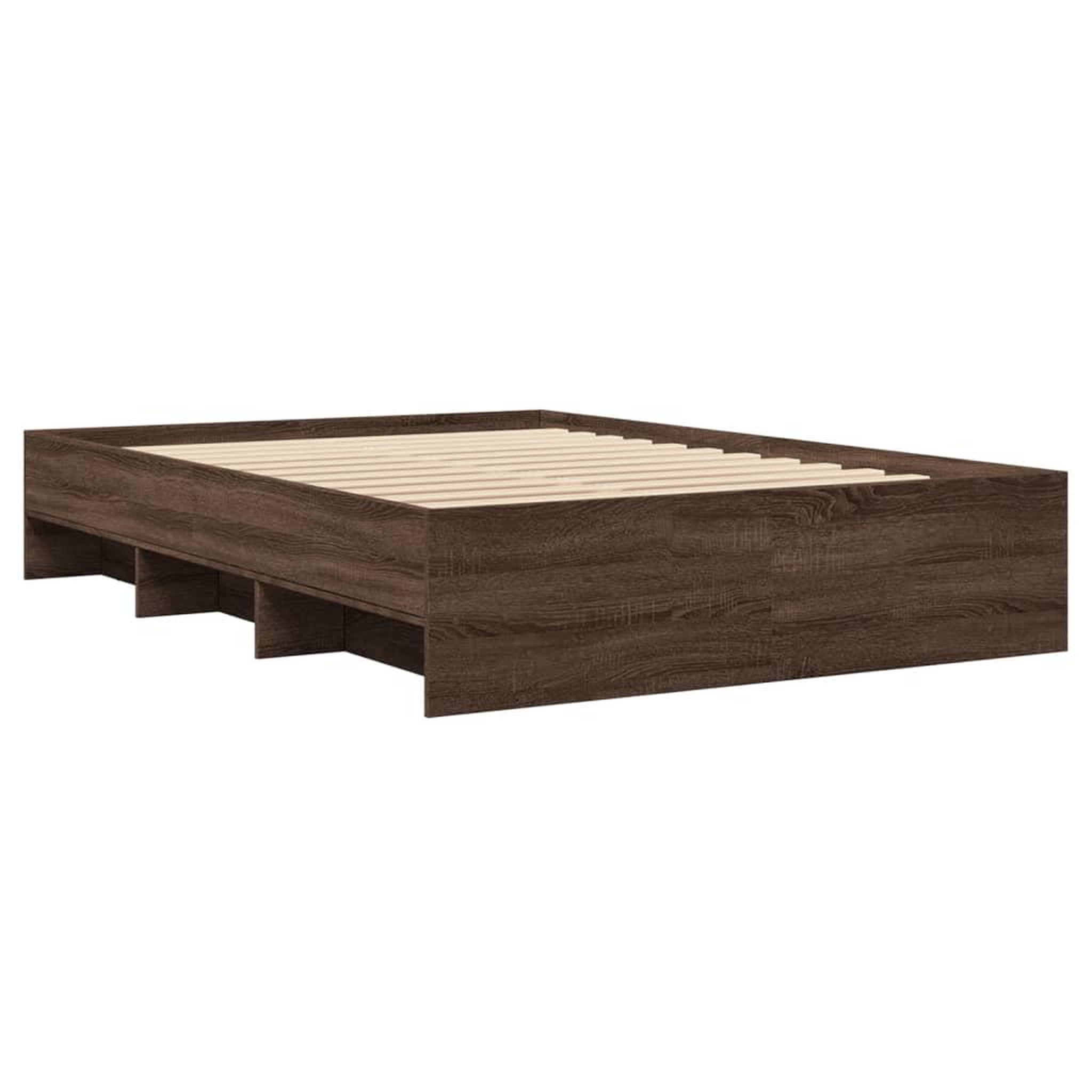 Voir la diapositive 4 : VIDAXL Cadre de lit sans matelas chene marron 140x200 cm
