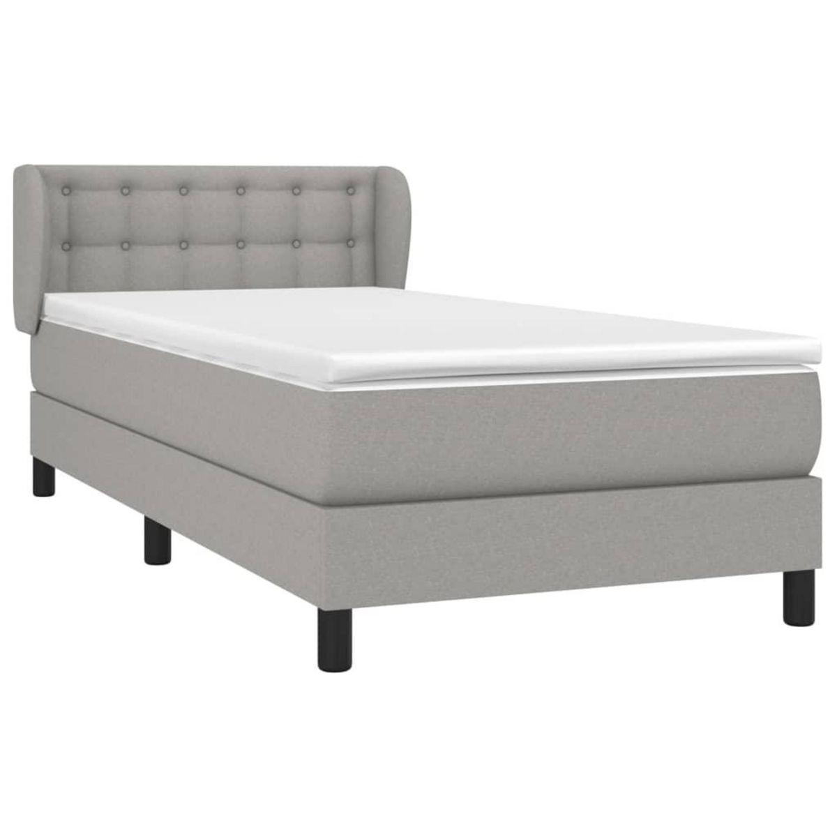 VIDAXL Sommier a lattes de lit avec matelas Gris clair 80x200 cm Tissu