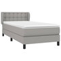 Voir la diapositive 3 : VIDAXL Sommier a lattes de lit avec matelas Gris clair 80x200 cm Tissu