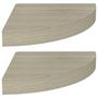 Voir la diapositive 2 : VIDAXL Etageres d'angle flottantes 2 pcs chene 25x25x3,8 cm MDF