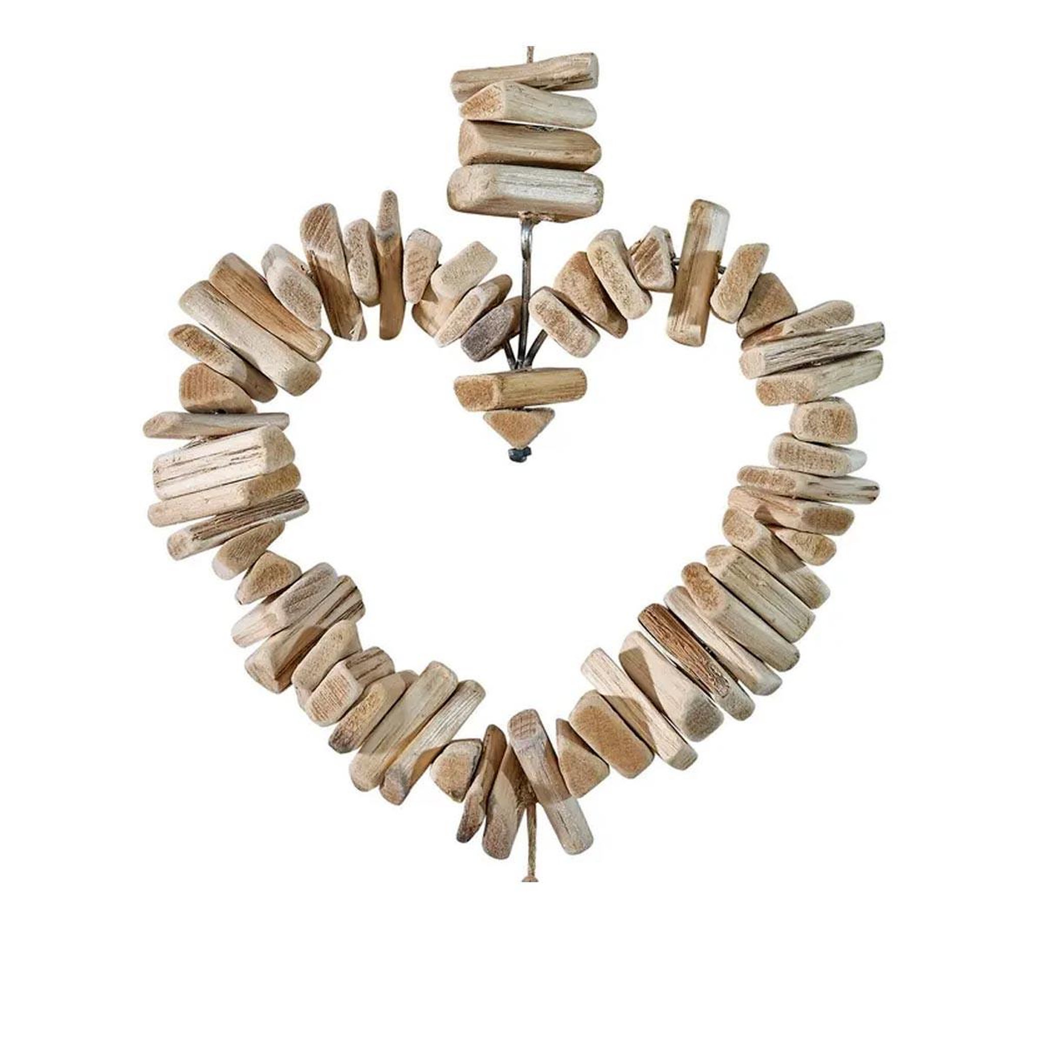 Voir la diapositive 2 : ATMOSPHERA Décoration murale cœurs en bois  agnès  94cm naturel