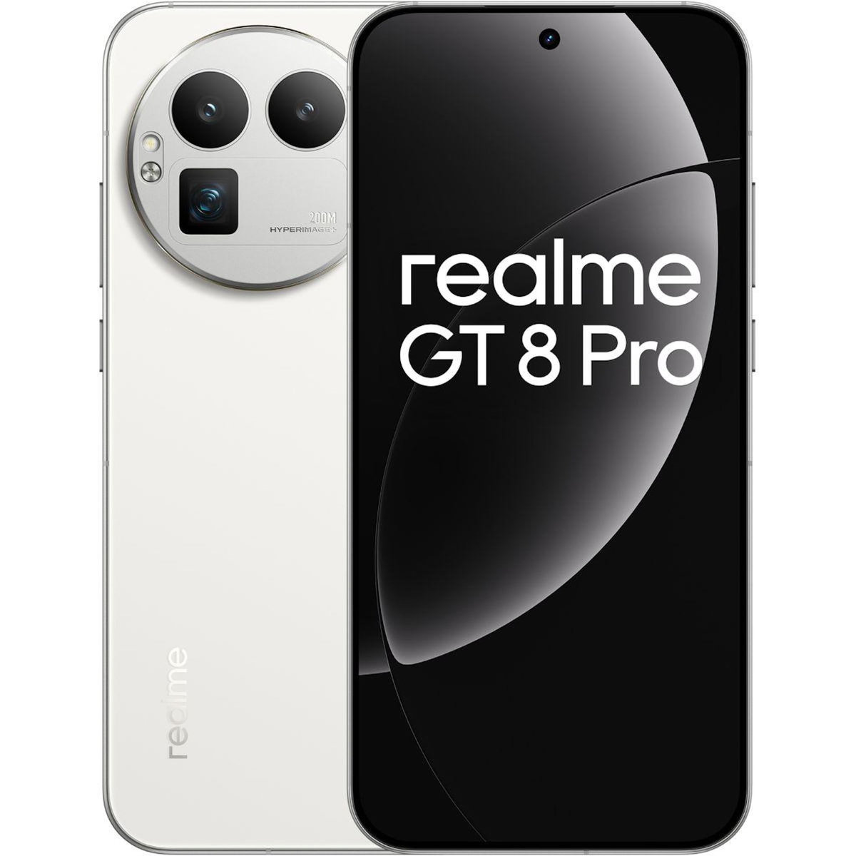 REALME Smartphone Pack GT8 Pro 512Go Blanc + Chargeur + Buds Clip