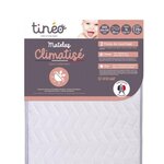 TINEO Matelas Climatisé TINEO 60x120x10cm - Matelas Bébé - Climatisé - 1 Face Été - 1 Face Hiver - Sans Traitement - Fabriqué E
