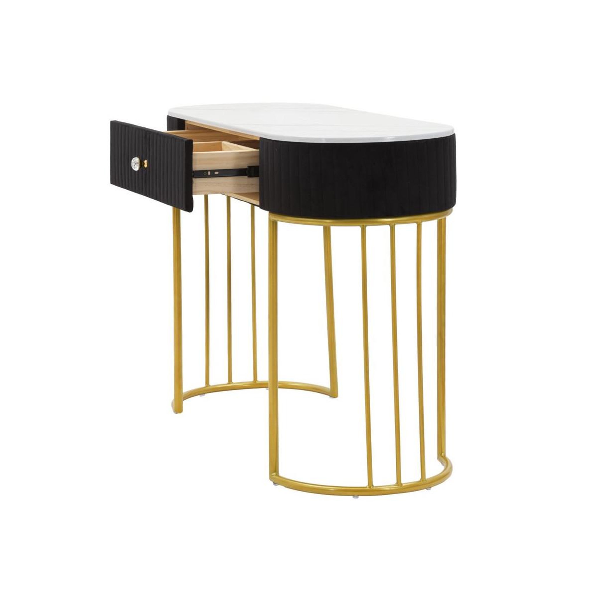 Voir la diapositive 3 : Paris Prix Console design effet marbre  montpellier  100cm noir & or