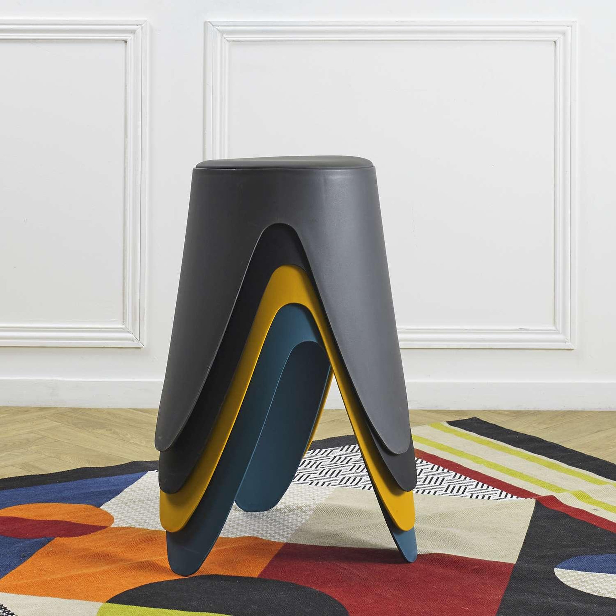 Voir la diapositive 5 : The Home Deco Factory Tabouret d'appoint empilable emma - jaune