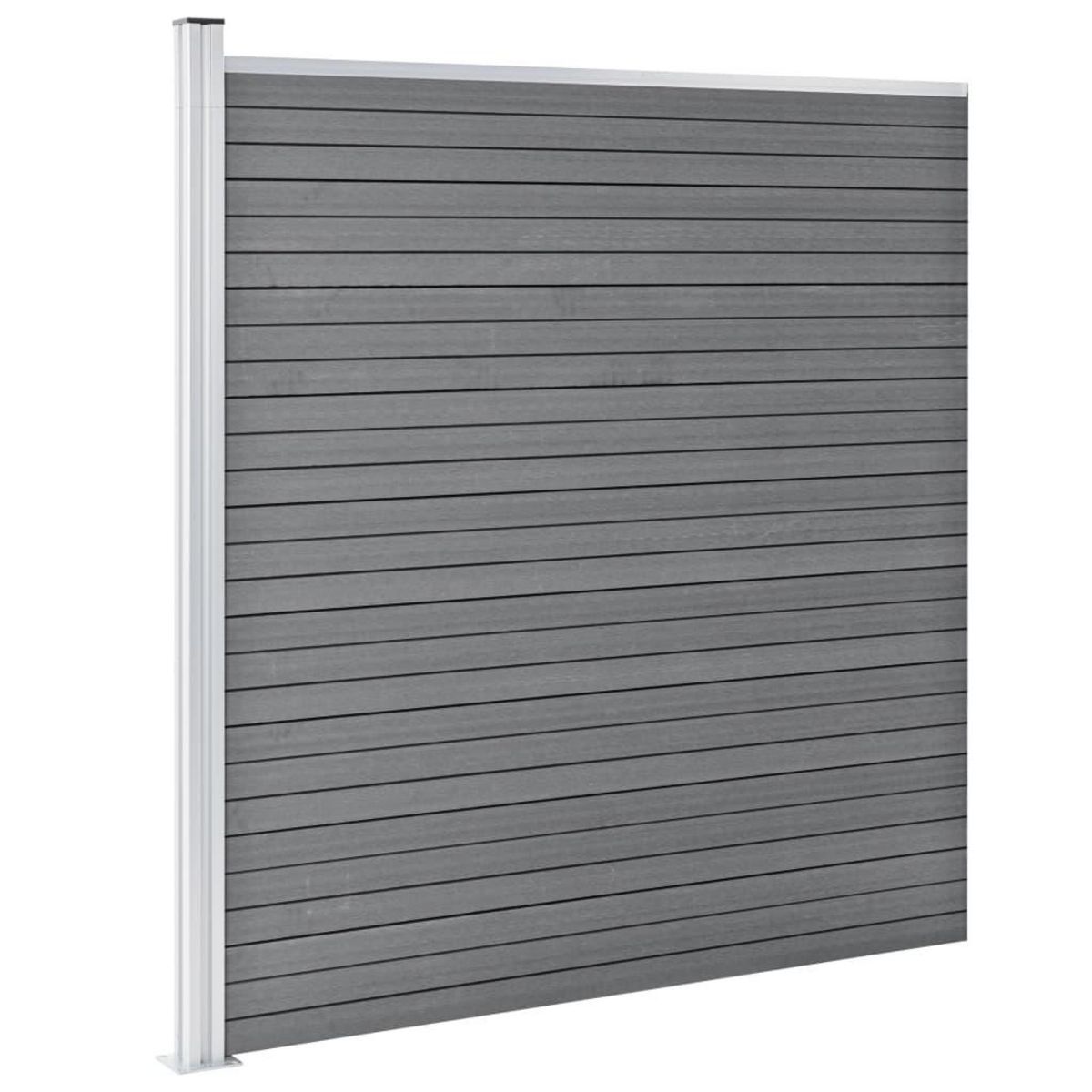 VIDAXL Cloture de jardin WPC 1737x186 cm Gris